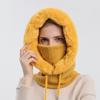 Осенне-зимняя шапка-бини, красный шарф, комплект, однотонная вязаная шапка, женская зимняя плюшевая вязаная шапка, жареный крученый пуловер, цельный шарф, шерстяные шапки с ушками