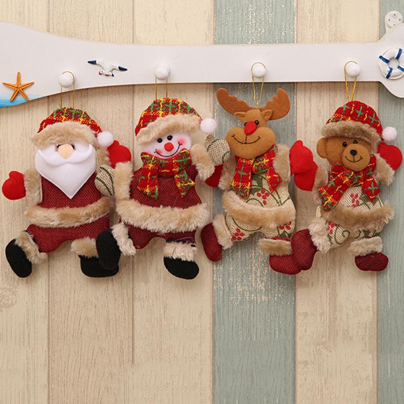 1pc/4pcs Ornaments for Xmas Kids Gifts Santa Claus Dolls Christmas Tree Hanging Christmas Decoration