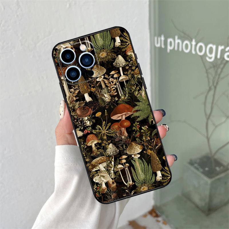 Чехол «Грибной Лес» для iPhone 16 15 11 12 13 14 Pro Max Plus XS X XR 12 13 Mini Задняя крышка