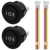 Waterproof Marine Boat Rocker Switch Round 12V 3 Pin ON OFF Toggle Button Pre Wired For Car Motorcycle RV Dashboard Modification