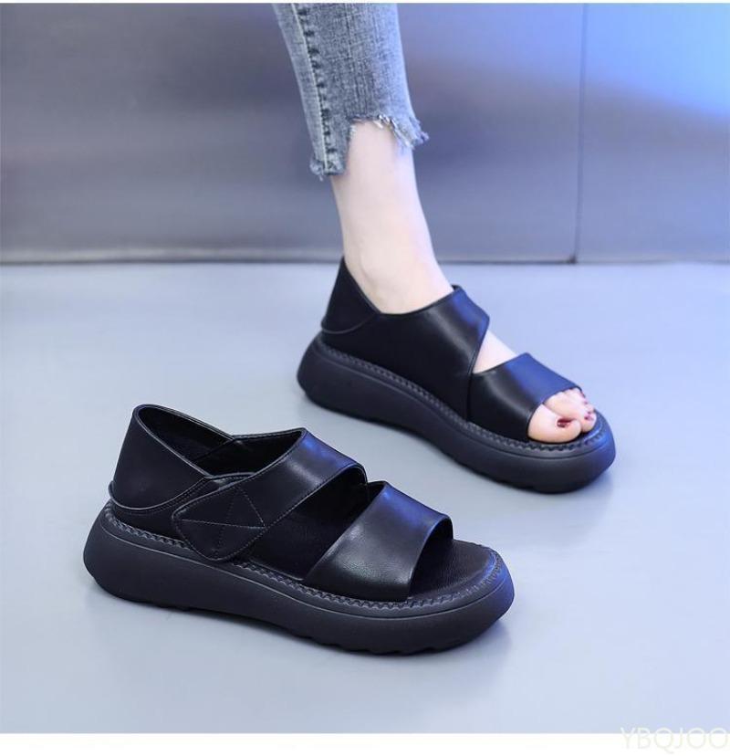 Женские пляжные туфли с открытым носком модные дышащие удобные летние новые на толстой подошве повседневные на мягкой подошве пляжные туфли