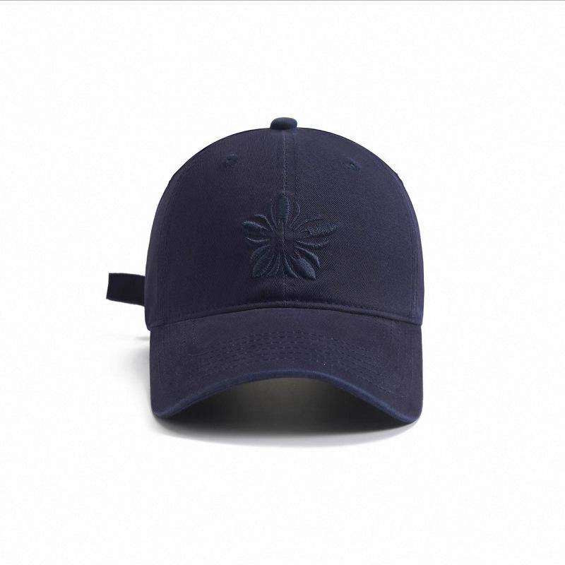 Zhang Yuanying hat dopamine sunflower embroidered baseball cap women's big head circumference soft top cap