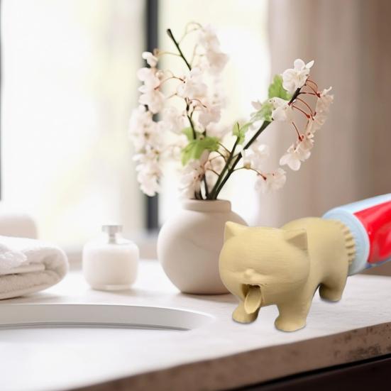 Yousheng Cat Toothpast Topper, рвота, кошачья зубная паста, выдавливатель зубной пасты, диспенсер для зубной пасты в форме кошки для декора ванной комнаты
