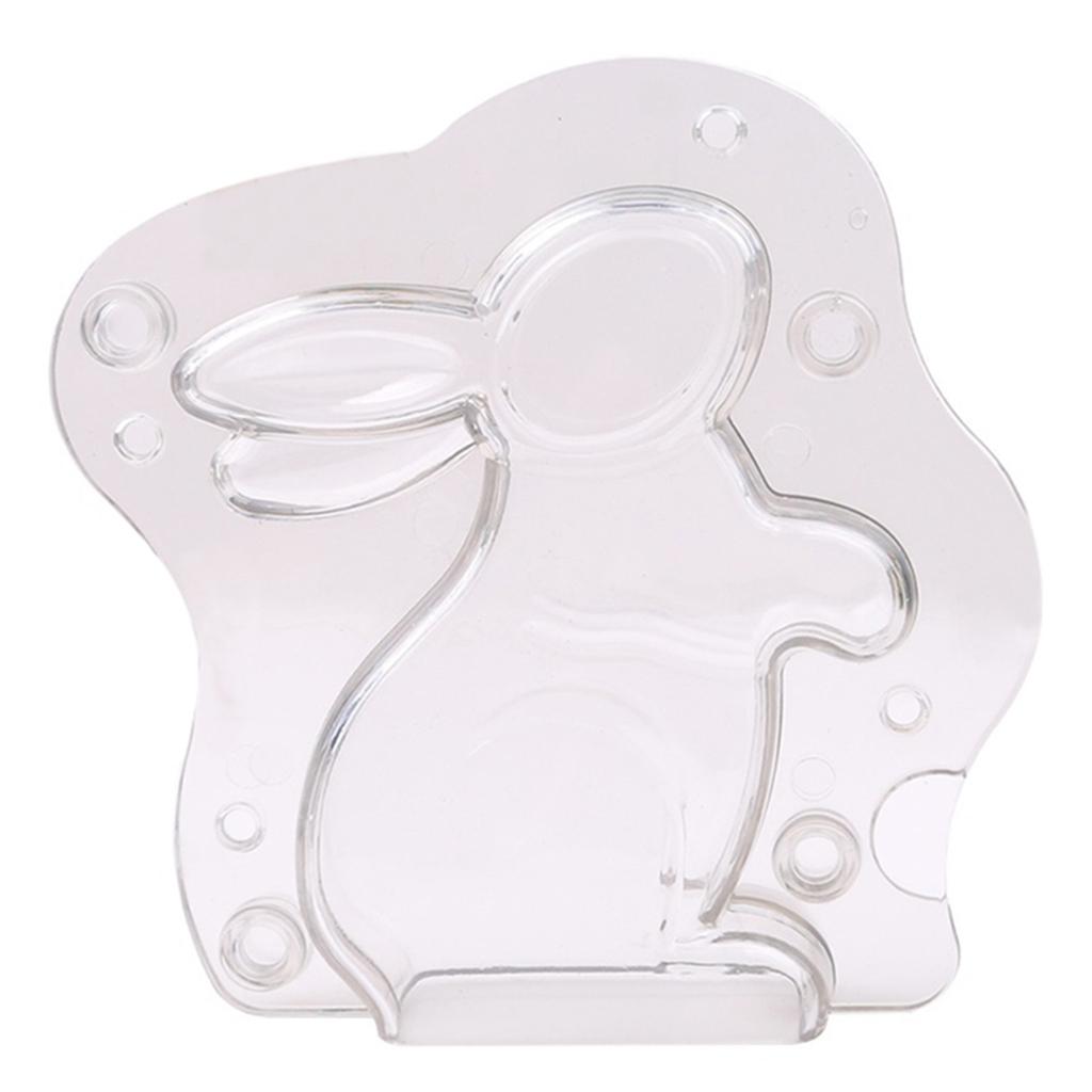 3D Easter Bunny Plastic Chocolate Mold Polycarbonate Rabbit Candy Mold Easy DIY Gift For Easter