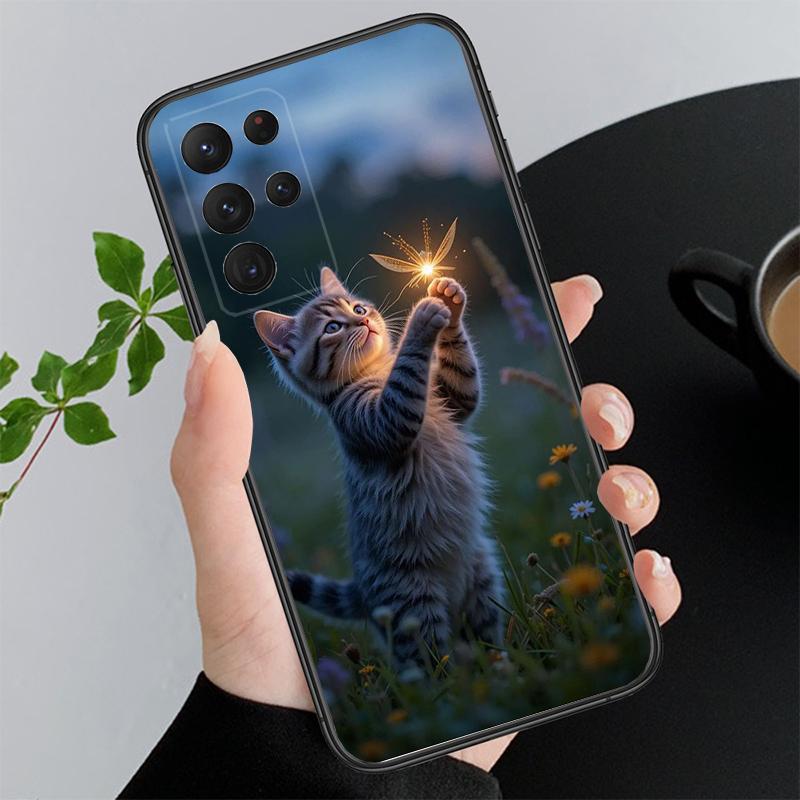 Phone Case For Samsung A17 A55 A16 A56 A35 A15 A53 A54 A33 A34 A25 A05S A52 A52S A07 A26 A06 Flower Cats