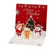 Festive Card 3D Xmas Greeting Cards Blessing Message Pop-up Christmas Postcard Folding Paper Christmas Card New Year Greeting