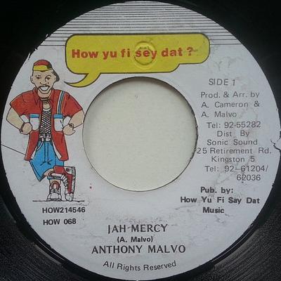 7-дюймовая пластинка ANTHONY MALVO - Jah Mercy HOW068 How Yu Fi Sey D Ямайское Регги, Ска и Даб Б/у