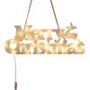 Пластиковый световой знак с Рождеством Христовым, рождественский подвесной орнамент, пластиковое украшение на стену, дверь