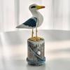 Mediterranean Style Seabird Ornament Vintage Seagull Model Wooden Seagull Craft  Coastal Home