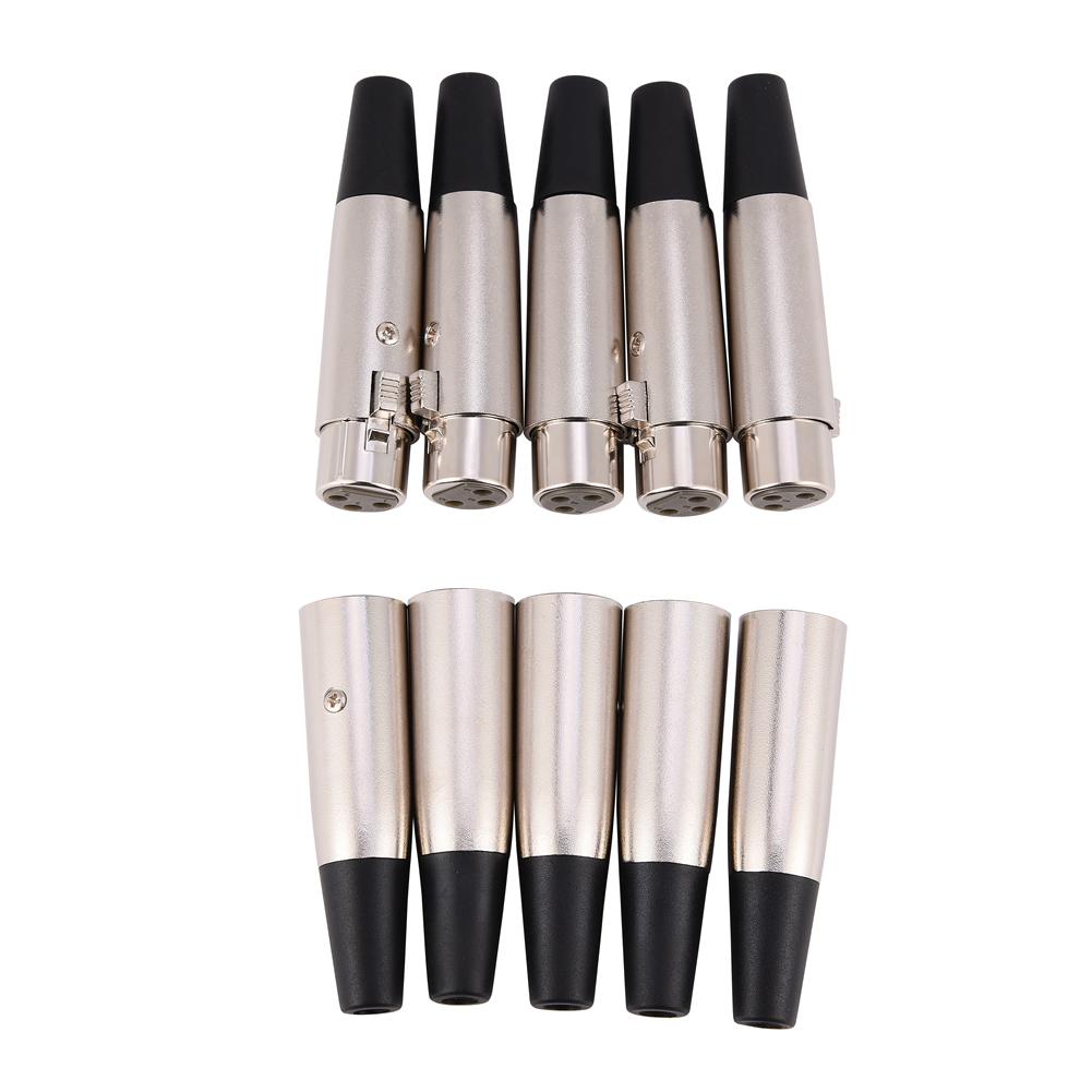 5 Pairs 3 Pin XLR Mic Microphone O Connector Male Plug Female Socket