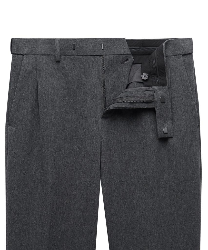 MUSINSA STANDARD Wide Hidden Banding Crop Slacks [Medium Gray]