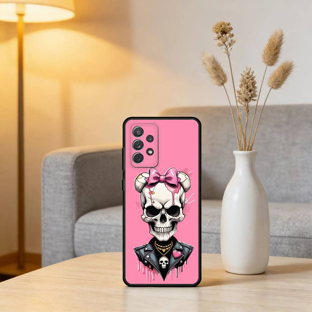 COOL S-Skeleton-ON Phone Case For Samsung Galaxy A73,A72,A71,A70,A53,A52,A51,Soft Silicone Black Cover