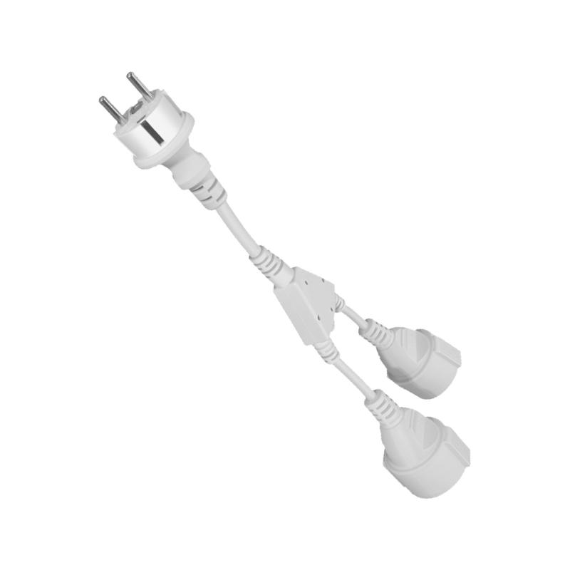 Кабель-разветвитель питания 16А европейского стандарта 4,8 мм, штекер-гнездо, 30 см, с изоляционным шнуром из ПВХ, высокой прочности