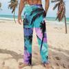 Мужские мягкие домашние пижамные штаны с гавайским принтом, повседневные спортивные штаны с завязками