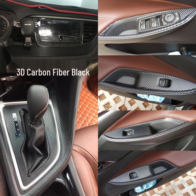 Buick GL6 Interior Carbon Fiber Stickers: Console, Shift Lever, Window Lifter Decor