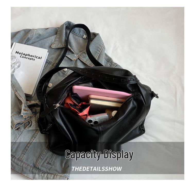 Вместительная женская однотонная модная сумка-тоут на плечо в корейском стиле