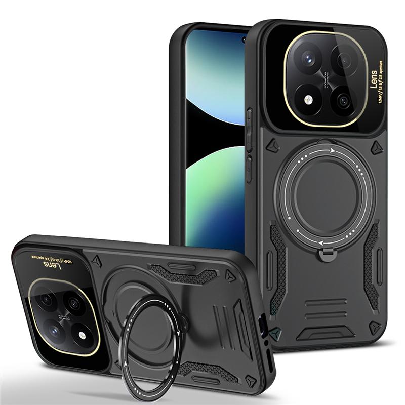 Чехол для Xiaomi Redmi Note 14 Pro 5G Magsafe Armor Magnetic Ring Case для Redmi Note 14 Pro 5G Wireless Charge Cover