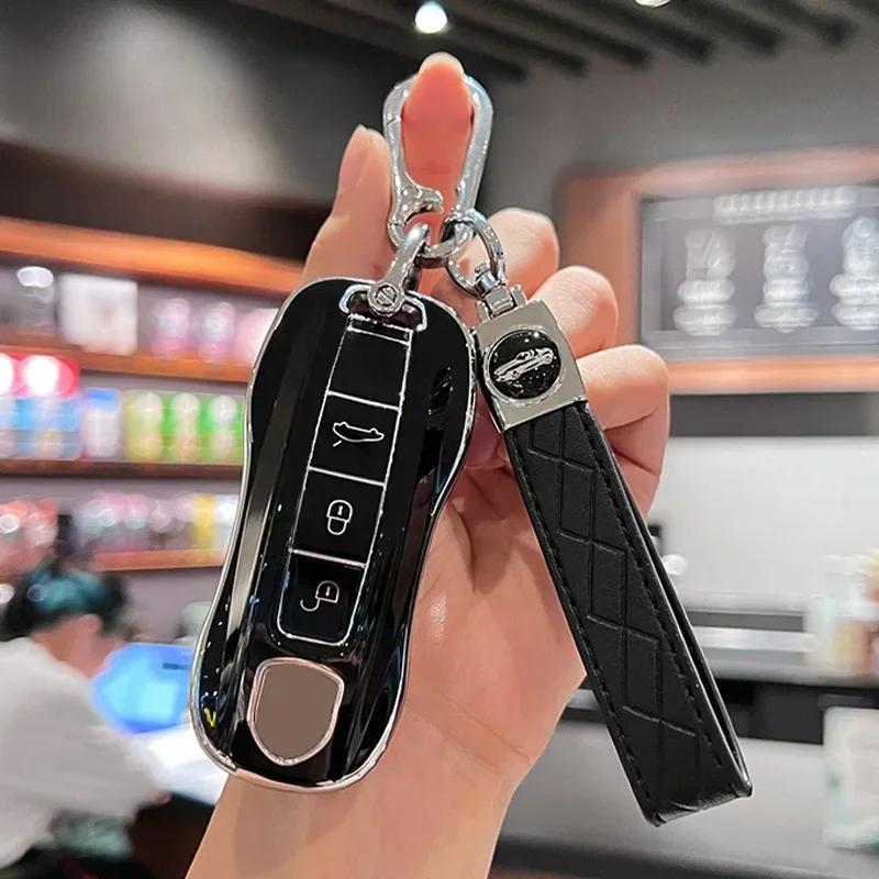 Чехол-накладка из ТПУ для автомобильного ключа Porsche Cayenne 038 911 Lepin 996 Macan Boxster Panamera 997 944 924 Panamera 718 971 9Ya