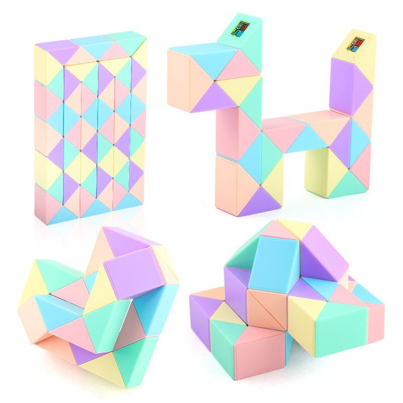24/36/48/60/72 сегмента Волшебное правило кубики змеи Макарон Разнообразие цветов Складной стерео малыш