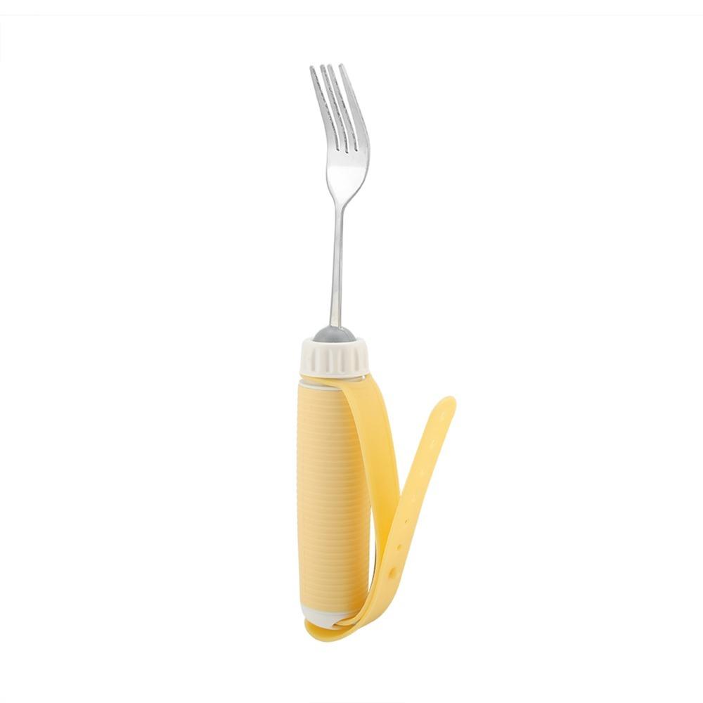 Metal Main Assistive Fork Silicone Handle Disabled Utensils Adaptive Fork Self Feeding