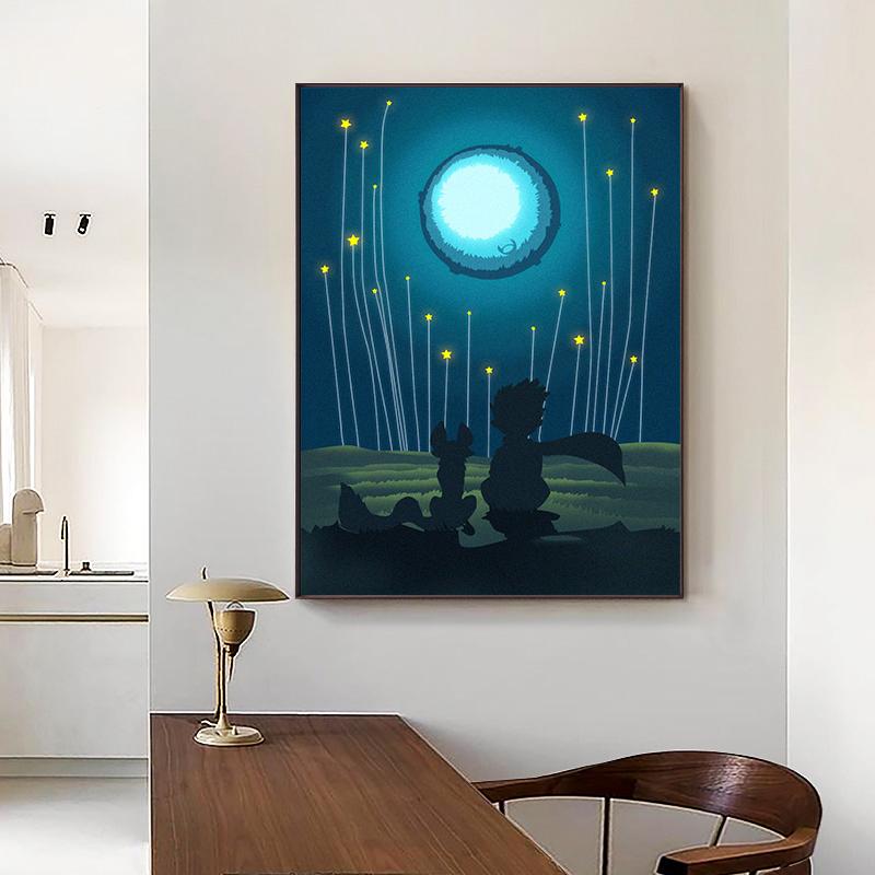 The Little Prince Movie Poster Canvas Painting Cartoon Wall Art Picture For Nursery Kid Room Home Decoration