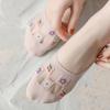Women Mesh Flower Socks Silicone Anti-slip Invisible No Show Socks Summer Ultra-thin Breathable Sock Low Cut Boat Socks