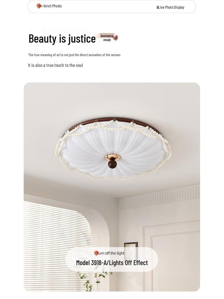 Французский потолочный светильник «Жемчужина» середины века для спальни, столовой или кабинета