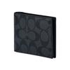 COACH Canvas Card Holder Wallet Mens Black Antique Nickel