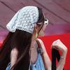 Solid Color Lace Headscarf Triangular Shape Pastoral Style Scarf  Summer Season