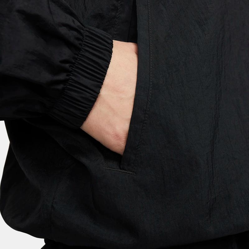 Nike Logo Print Windbreaker Casual Loose Hooded Jacket Women Outerwear Black DX5865-010