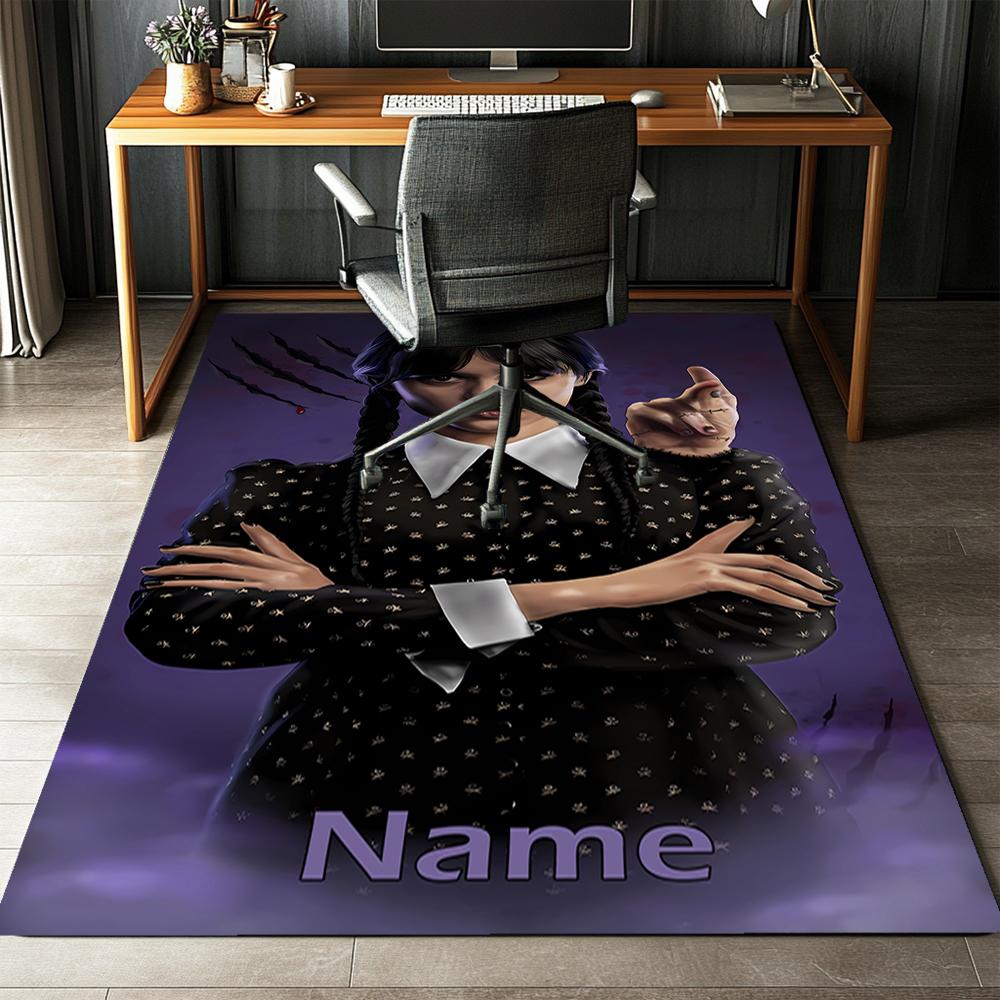 Custom Name Wednesday Printed Carpet,Rug for Office Chair Living Room Bedroom Kitchen Room Decor Gifts.