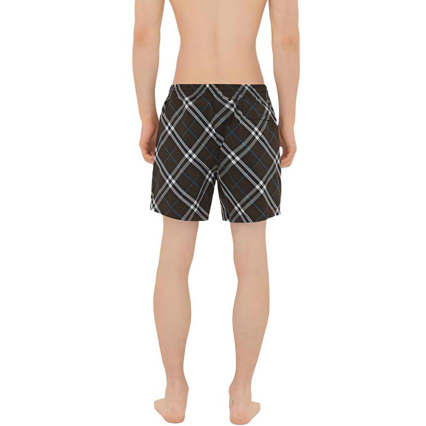 Burberry checked drawstring-waist swim shorts 80930991