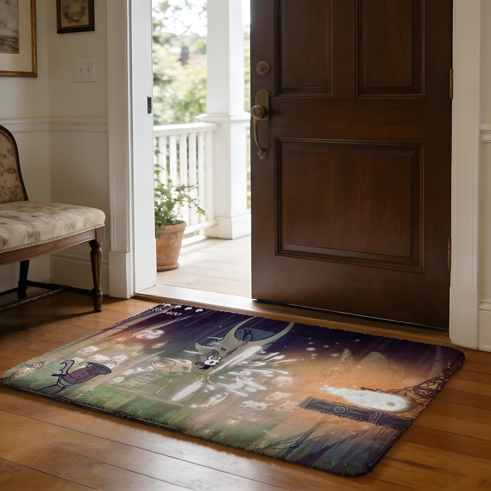 HHollow KKnight Anime Floor Mat Soft Flannel Absorbent Mat Non-Slip Rug Home Bedroom Bathroom