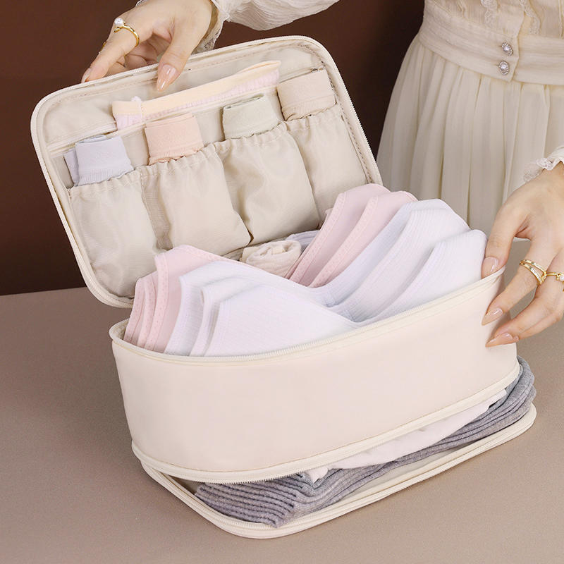 Двухслойная дорожная сумка для хранения вещей для деловых поездок, переносное нижнее белье, носки, большая вместительная сумка-органайзер