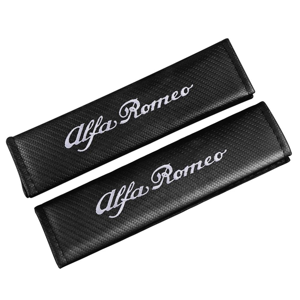 Car Stickers For Alfa Romeo 1/2PC Carbon Fiber Seat Belt Cover Safety Sleeve Padding Car Styling For Alfa Romeo 159 147 166 Stel