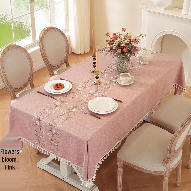 Modern Minimalist Cotton-Linen Tablecloth and Mat Set for Dining, Coffee, and Picnic