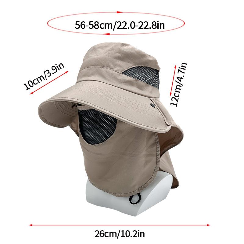 Summer Outdoor Sun Hats for Men Women Removable Hunting Fishing Sun Cap Hiking Camping Visor Wide-Brimmed Hat Fisherman Hat