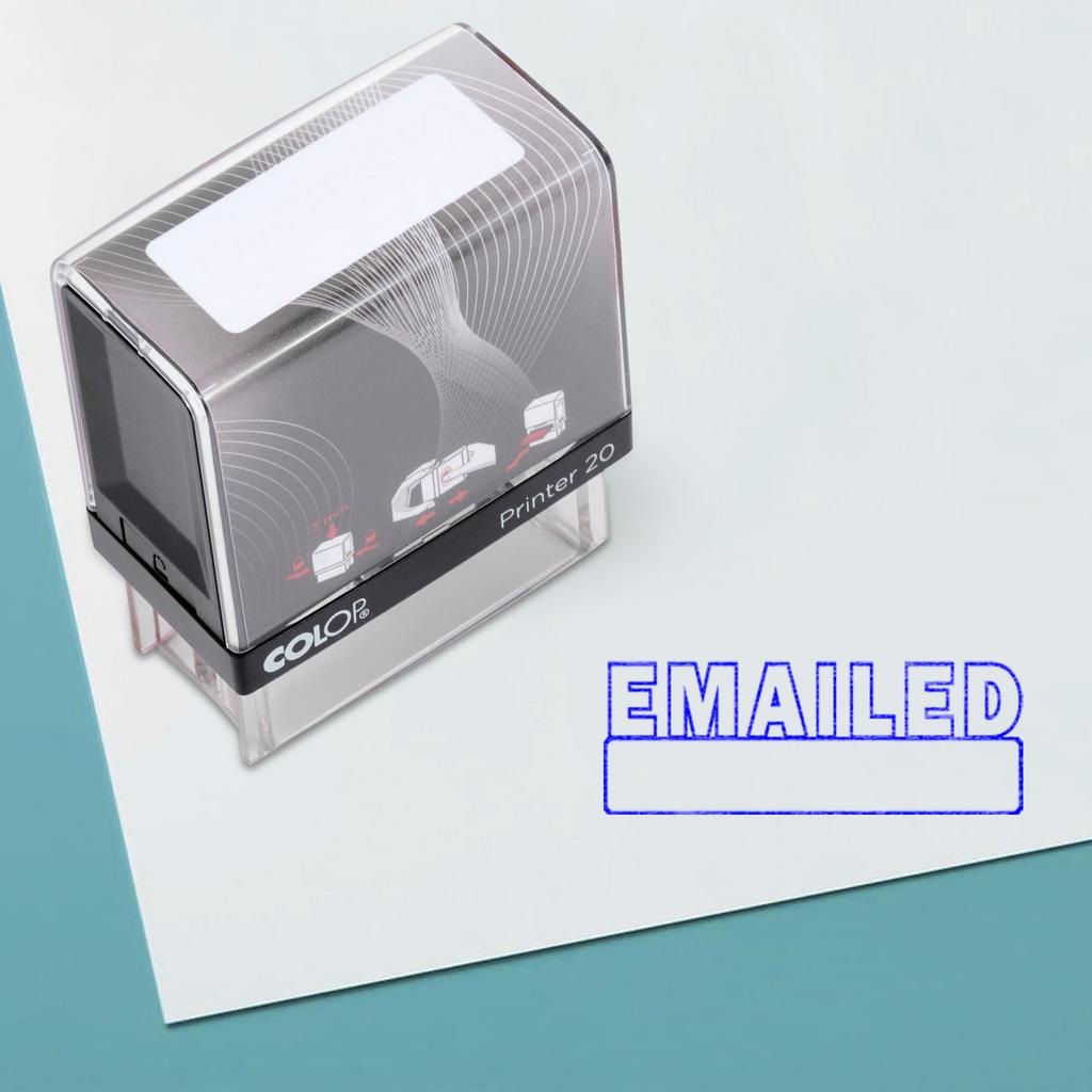 EMAILED Self Inking Rubber Stamp Red Ink Office Stamp Custom Colop Stamper
