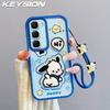 KEYSION Shockproof Case for Infinix Hot 60i 60 5G with Lanyard Soft Silicone Cute 3D Cartoon Doll Phone Back Cover for Infinix Hot 60 Pro+