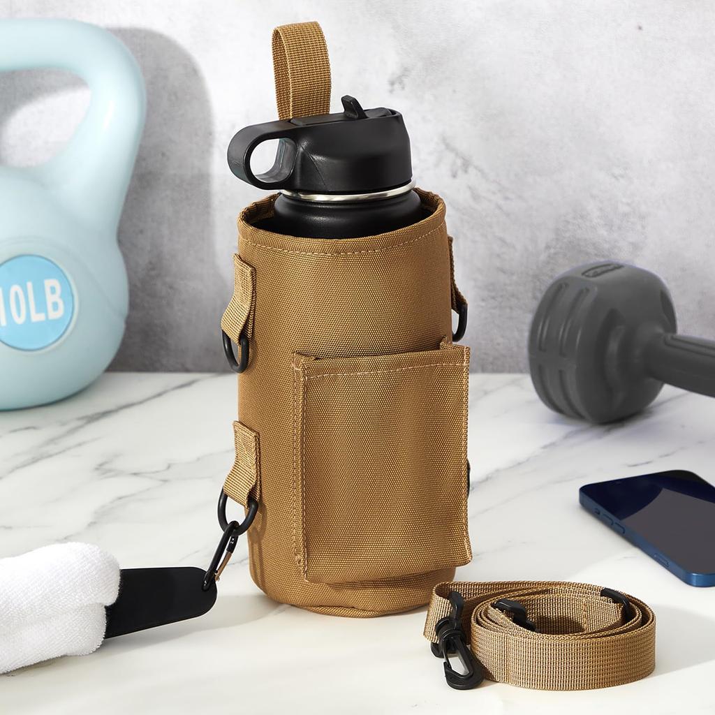 Gym Water Bottle Bag With Magnetic Wall-mounting, Insulated Cover, Foldable And Adjustable Shoulder Strap, Outdoor Sports Magnetic Cup Sleeve