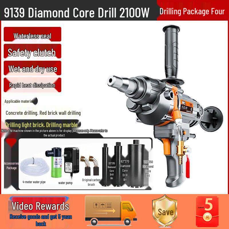 1988 High Power 3500W Water Diamond Core Drill for Air Conditioner Hole Drilling