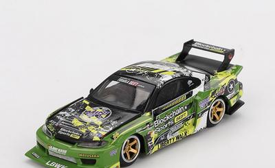 Sunrich MINI GT Nissan Silvia Silhouette V2 2024 Formula Drift Japan Готовая модель 1/64 (С15) LB-Super #555 (Правый руль) MGT00823-BL