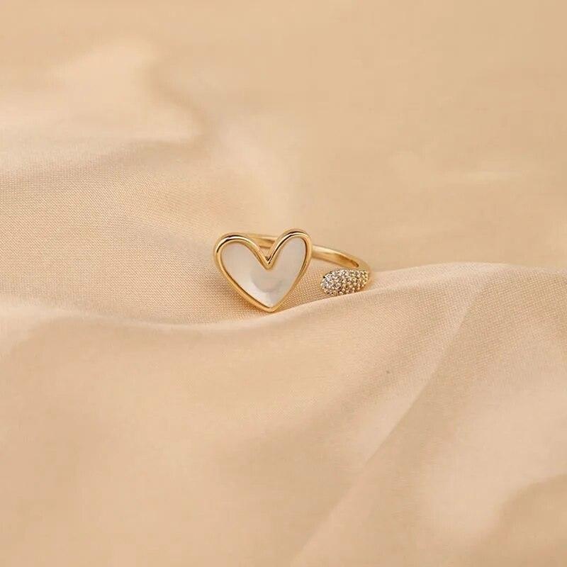 Изысканное открытое кольцо с белым цирконом и микро-асфальтированным покрытием для женщин, модный индивидуальный повседневный аксессуар, вечерние украшения, подарок на день рождения