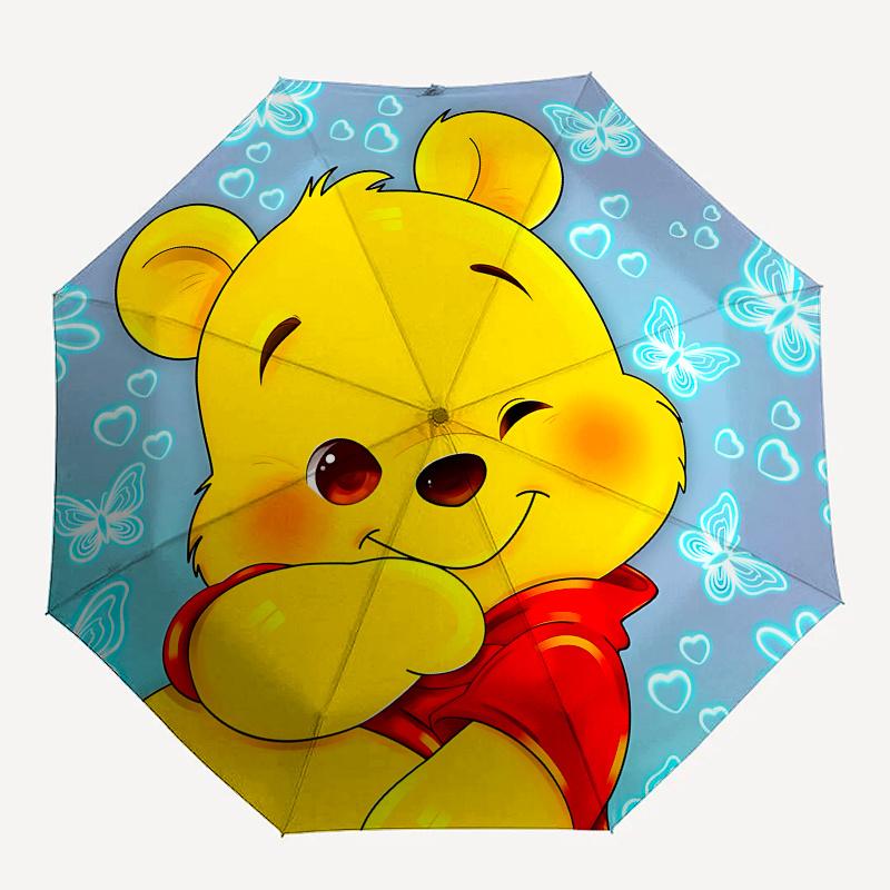 Winnie-the-Pooh,Honey Automatic Umbrella - Tri-fold Portable Umbrella, Best Holiday Gift for Men and Women, Durable Iron Frame, Playful Desi