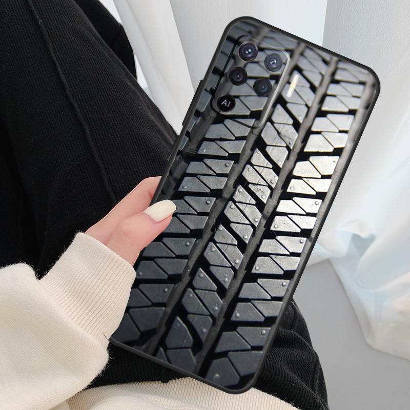 Tire Tread Wheel Case For Oppo A17 A57 A77 A40 A78 A54 A74 A94 A76 A16 A96 A18 A60 A80 A38 A58 A98 A15 A5 Pro