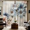 2 шт. HD синяя цветочная декоративная занавеска с пейзажем Синяя цифровая печатная занавеска для украшения дома в стиле украшенной гостиной кровати