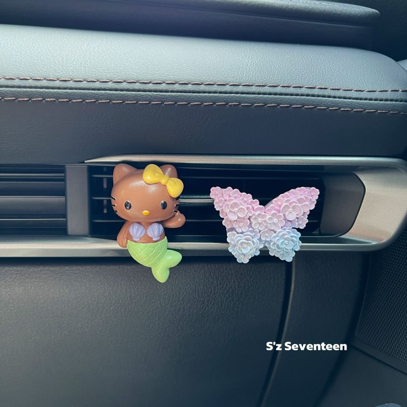 Kitty Cat Mermaid Car Air Vent Diffuser Stone Ornament Handmade Creative Gift Stress Relief Car Decoration