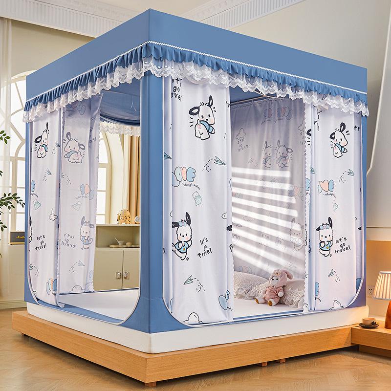 Class A Mother and Baby Grade Printed Blackout Mosquito Net for Children's Sitting Bed - Anti-Fall, Three-Door Design