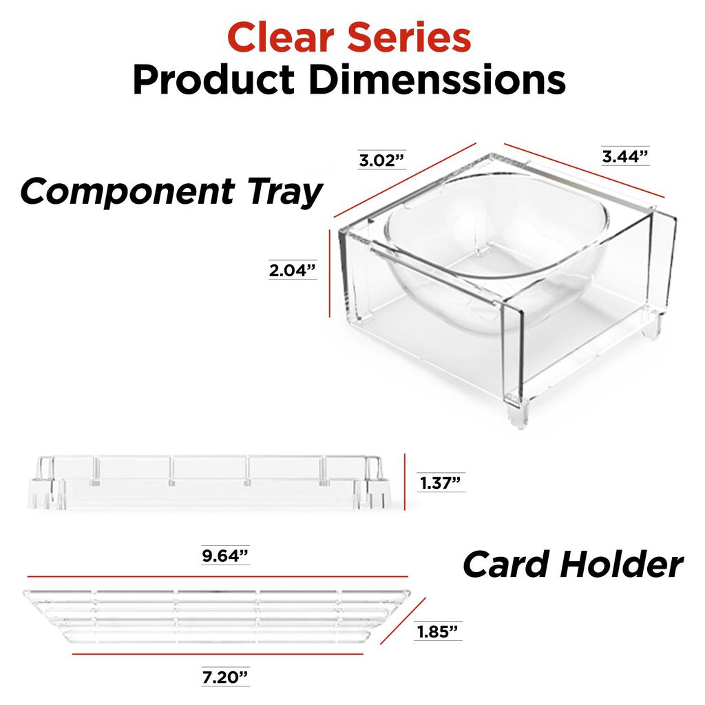 Clear Board Game Cards Stand Holders [4 PACK] | Transparent Card Deck Display Holders | Playing Card Holders for Ticket To Ride, Monopoly, Dominion