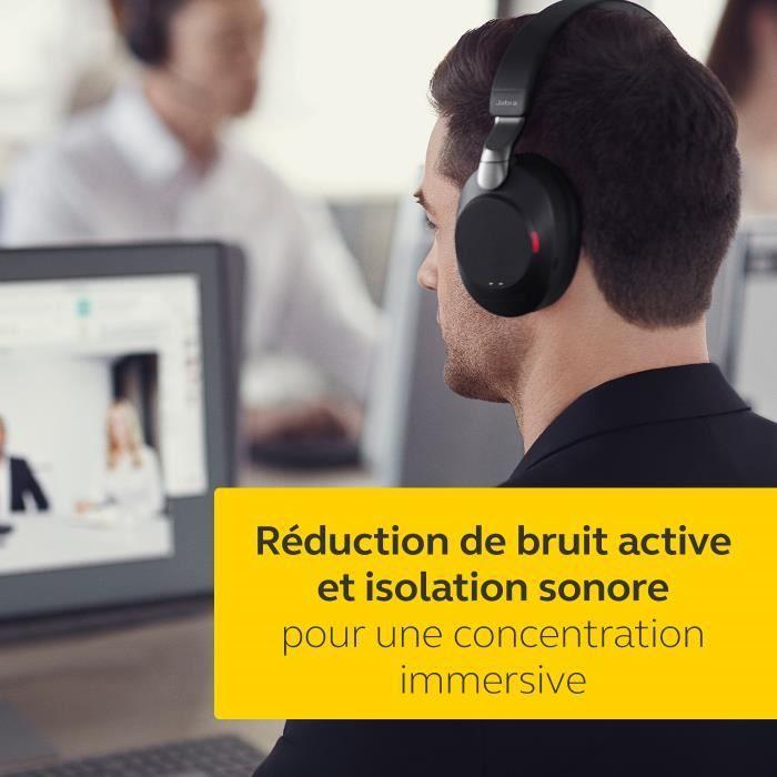 Casque sans fil - JABRA - Evolve2 85 - Stéréo - USB-A - Annulation active du bruit